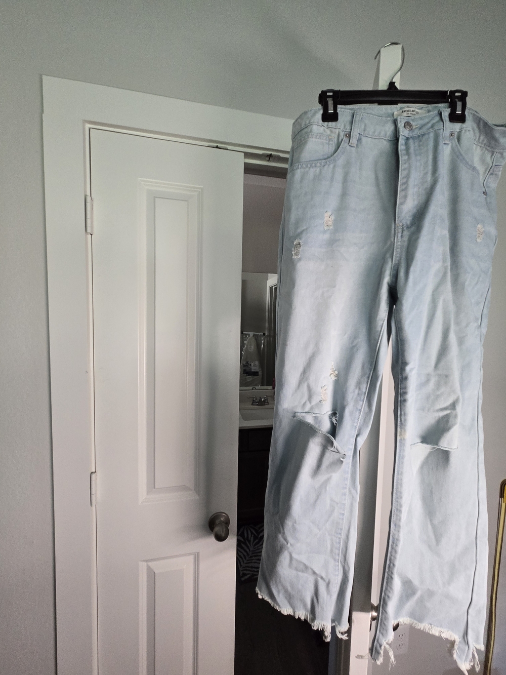 Light Wash Distressed High-Rise Jeans